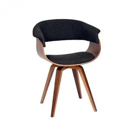 Summer Modern Chair In Charcoal Fabric And Walnut Wood